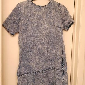 Distressed denim dress